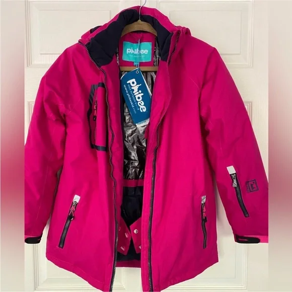PHIBEE Girl’s Coat Winter Sportswear Snowboard Ski Jacket Pink New size 14 - Picture 2 of 16